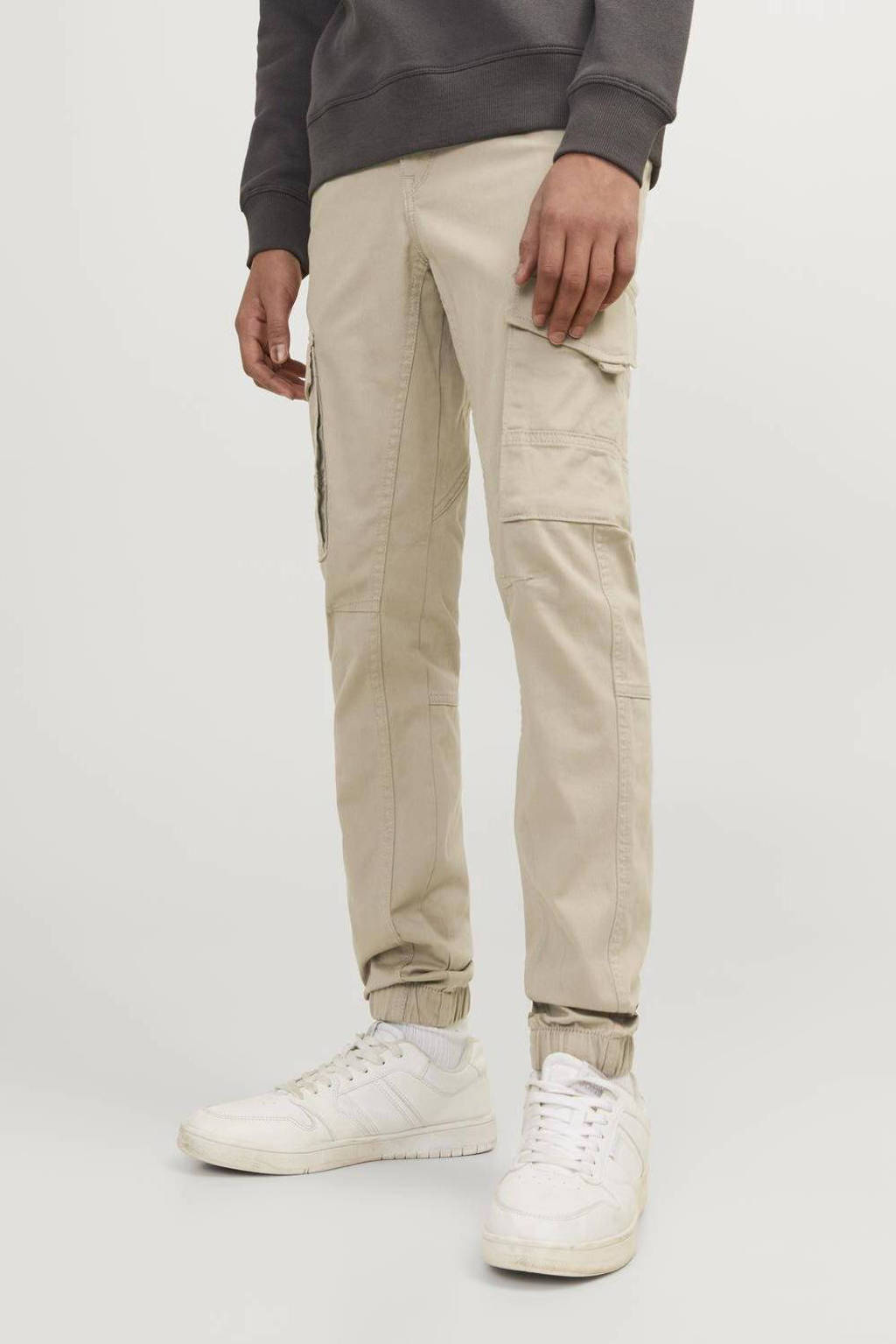 JACK & JONES tapered fit cargobroek JPSTPAUL beige-