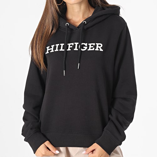 Sweat Capuche Femme Regular Monotype Embroidery 0296 Noir