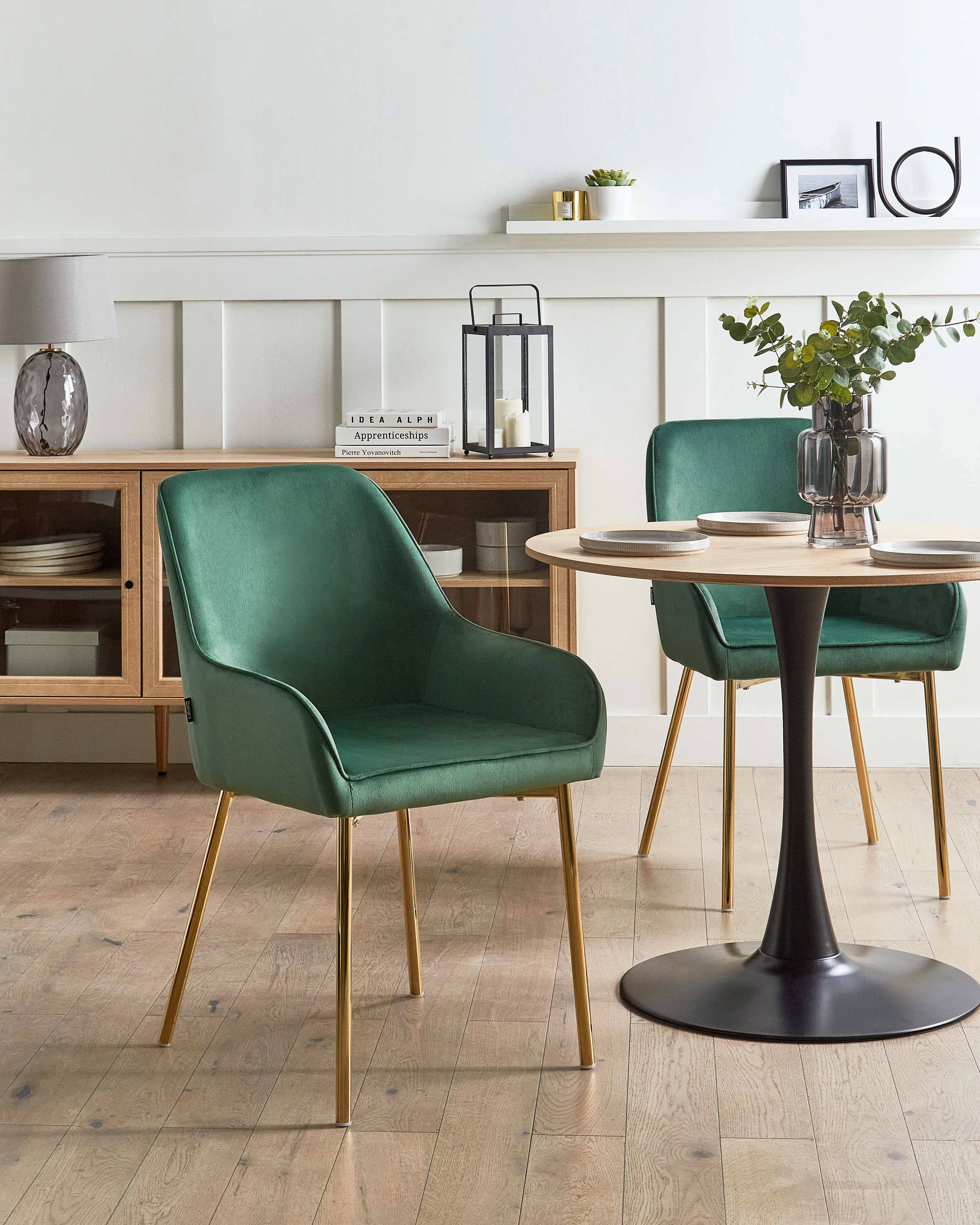 Set van 2 eetkamerstoelen LOVERNA Fluweel Groen