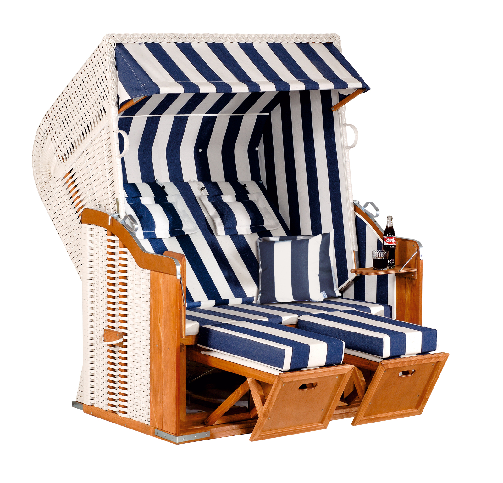 Strandkorb RUSTIKAL 250 PLUS XL - Geflecht weiß - 145x160 cm