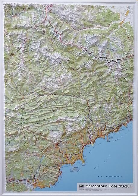 IGN - RELIEF MERCANTOUR COTE D AZUR 113X8O