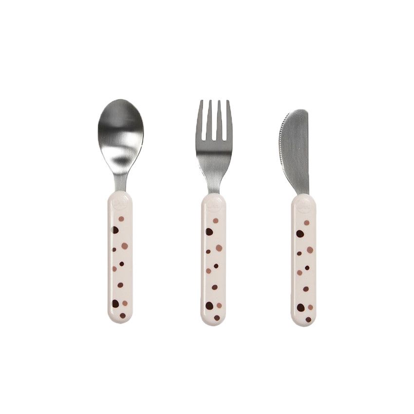 Lot de 3 couverts Dreamy - Rose - Ecru