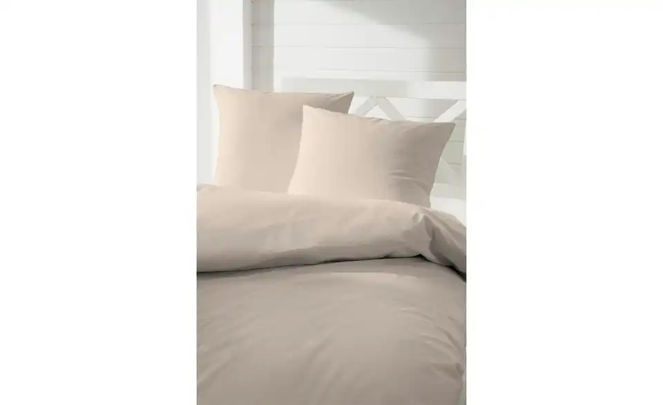 Mako-Satin Bettwäsche-Set Taupe 220 cm 155 cm