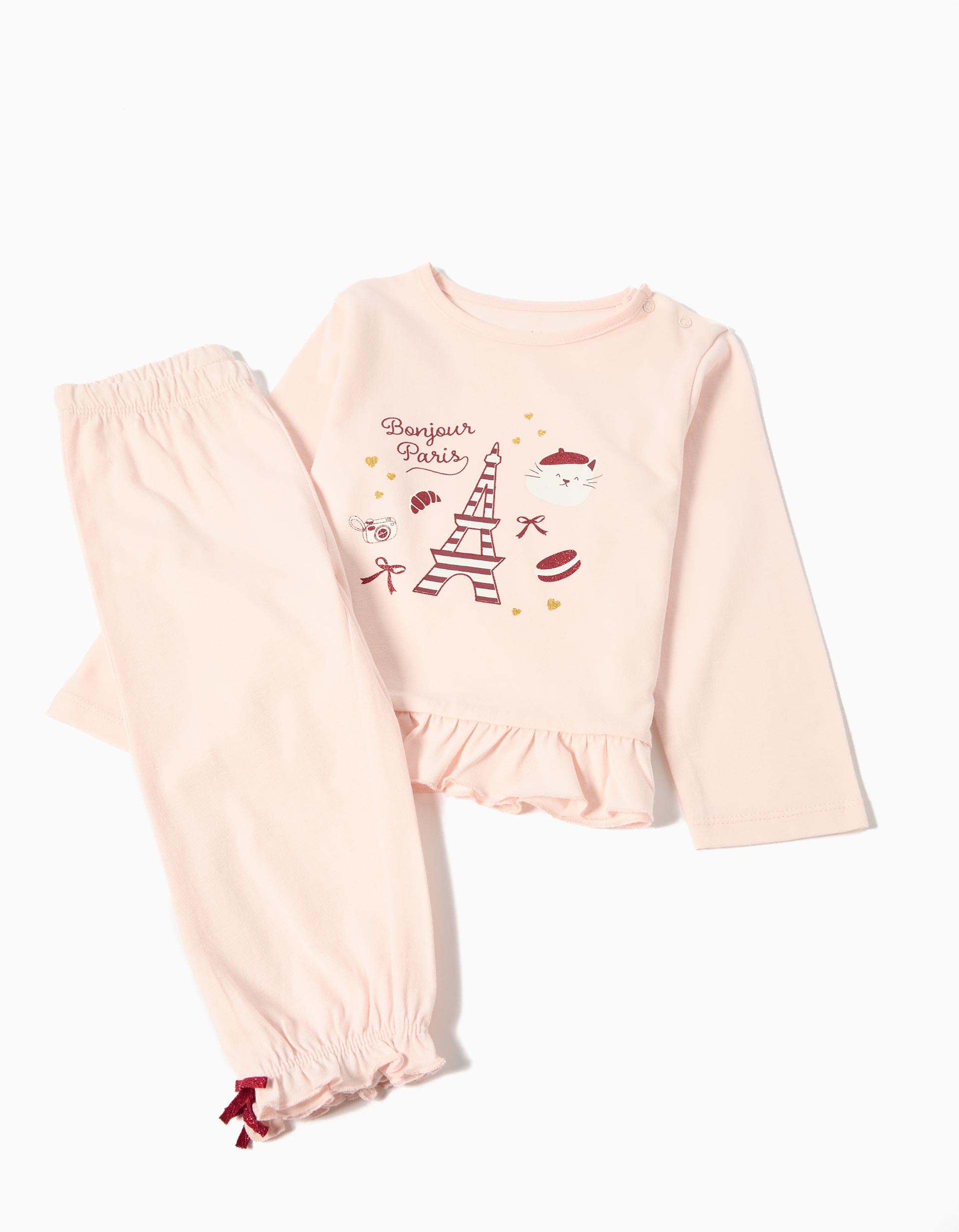Pijama Jersey, Menina, Rosa Claro