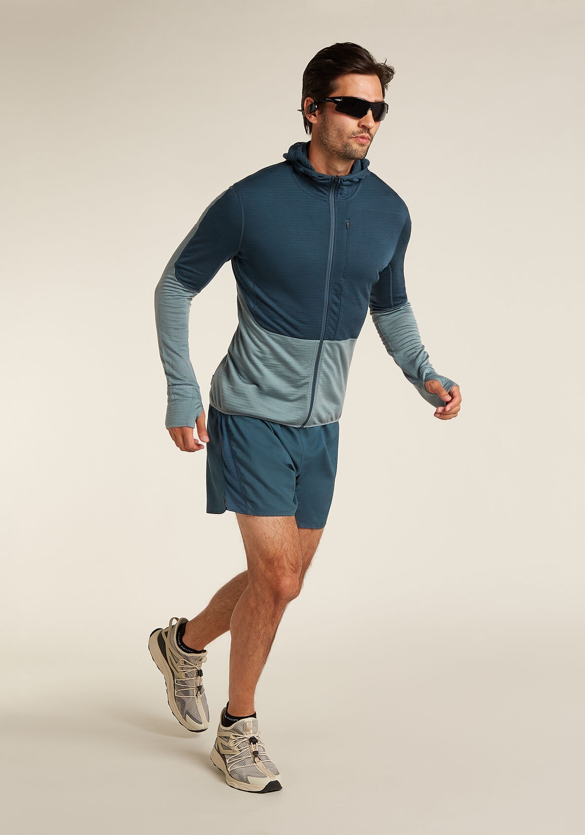 Icebreaker Herren-Zip-Hoodie Mer 200 Realfleece™ Descender Abyss/Blue Ash/CB