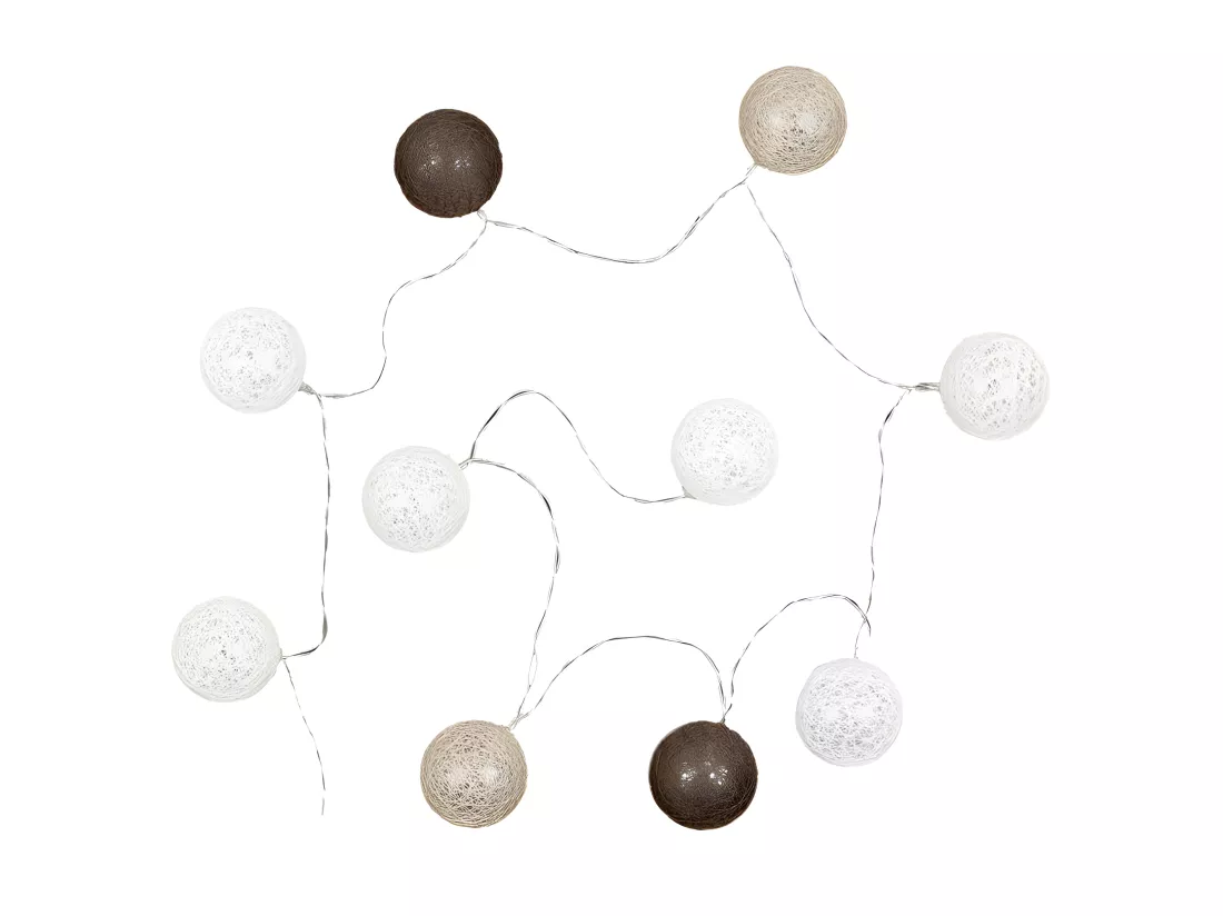Guirlande Boule Marron 10 Led D6cm 1m92