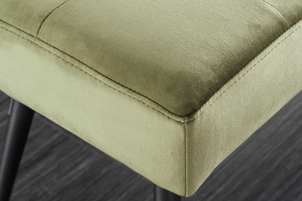 Design Sitzbank BOUTIQUE 100cm grün Samt schwarze Metallbeine