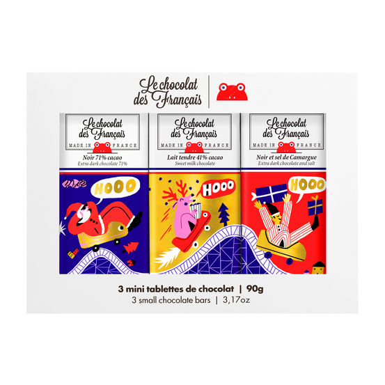 Coffret de 3 mini tablettes de chocolat bio 90g