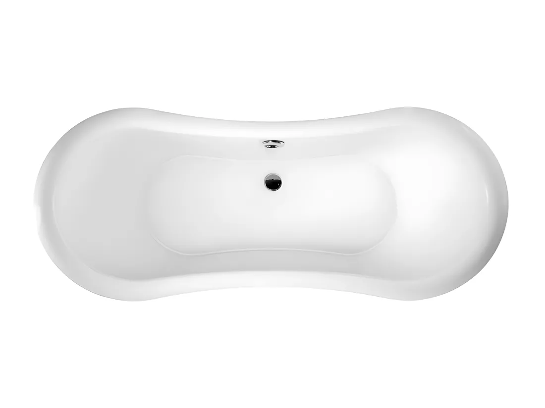 Baignoire ancienne rétro sur pieds DARLINGTON Blanche 175 cm Pieds de Lion Chromés