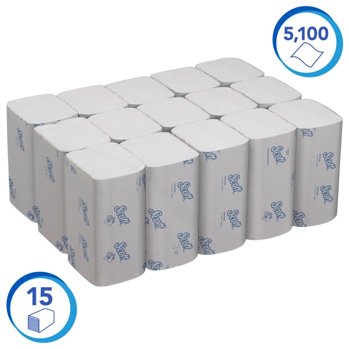 Scott 6617 (5100st) Essential Vouwhanddoeken klein 1-Laags wit (6617)