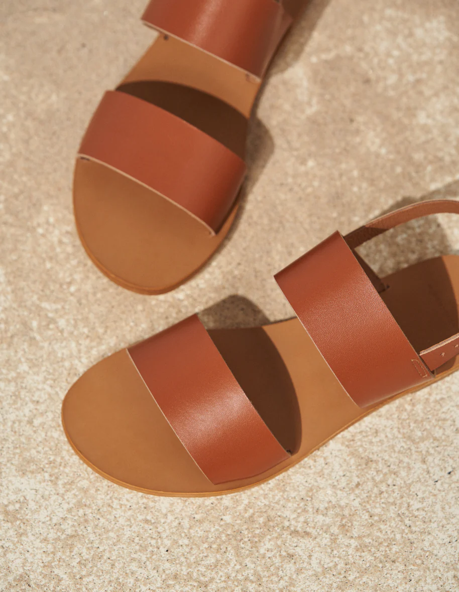 Sandales Etienne - Cuir cognac