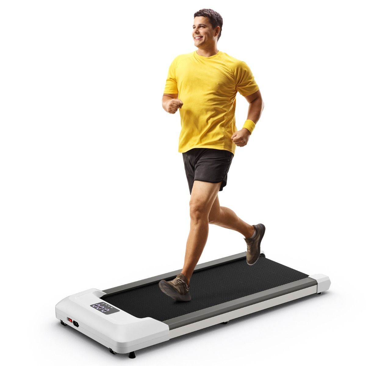 Tapis de Course Mince Tapis de Jogging avec Capacité de 120 Kg Télécommande et Écran Led Inclinable à Roulettes Tapis de Course à Glisser Gris/Noir/Rose - Lidl-Manfred