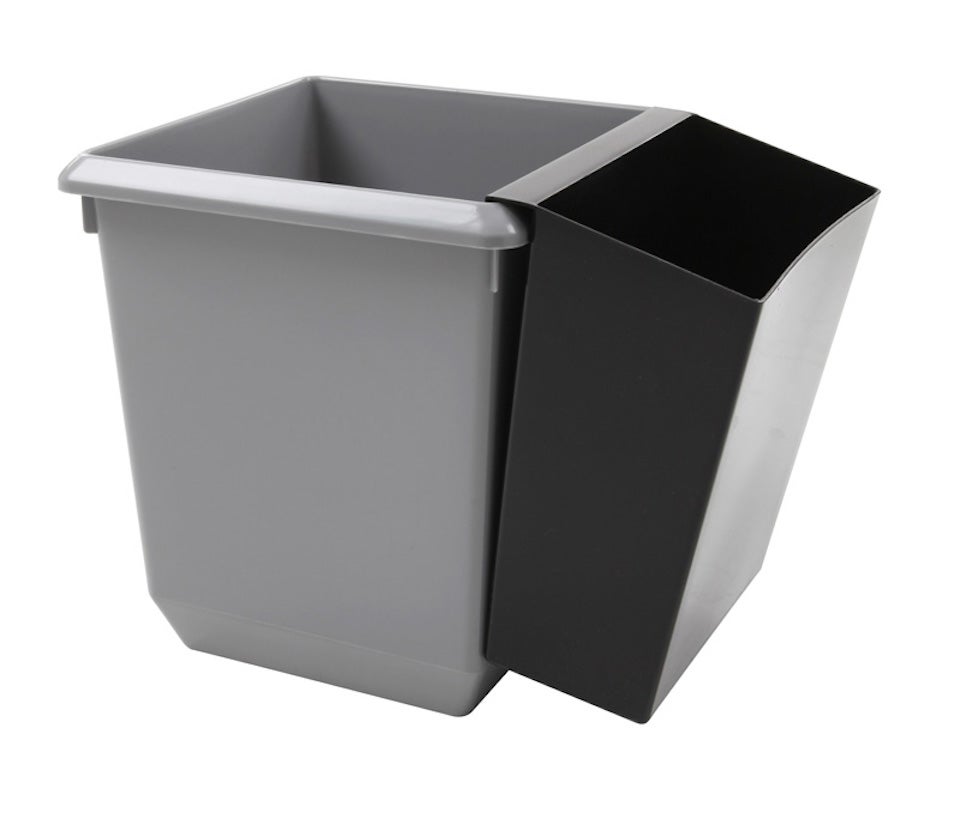 PROREGAL Vierkante Conische Afvalbak 21 Liter HxBxD 31 x 28 x 28 cm Kunststof Grijs