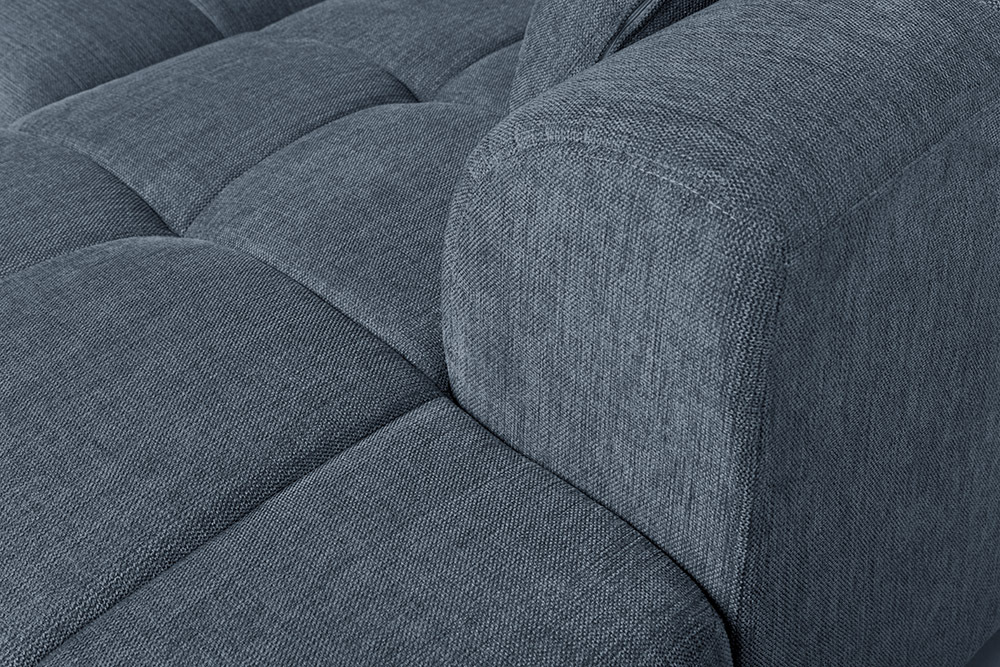 Modernes Ecksofa CITY 240cm blau Strukturstoff 3-Sitzer Couch inkl. Kissen