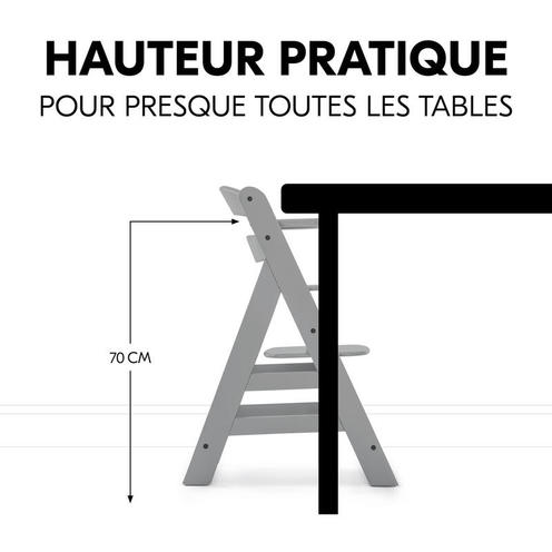 Chaise haute Alpha+ - Gris - HAUCK
