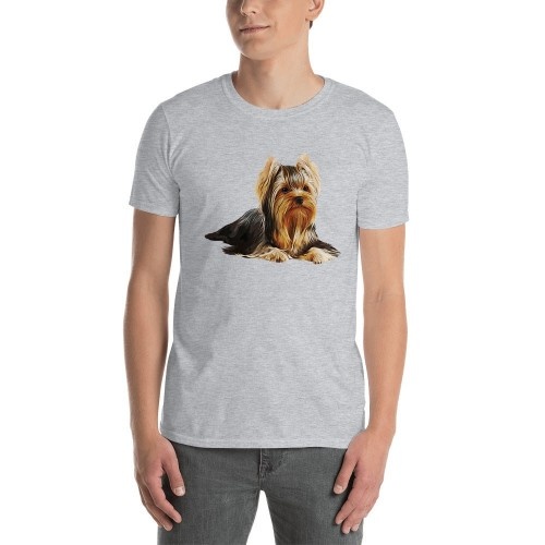 Camiseta masculina Mascochula personalizada com a foto do seu animal de estimação, na cor cinza.