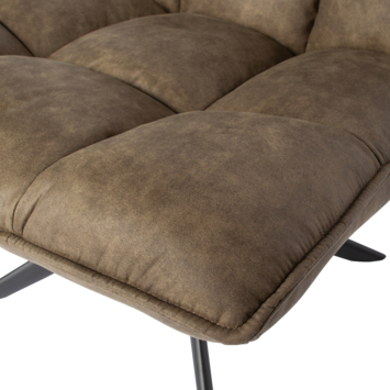 WOOOD fauteuil Jouke groen leerlook polyester draaibaar