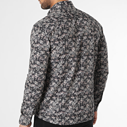 Chemise Manches Longues Beige Noir