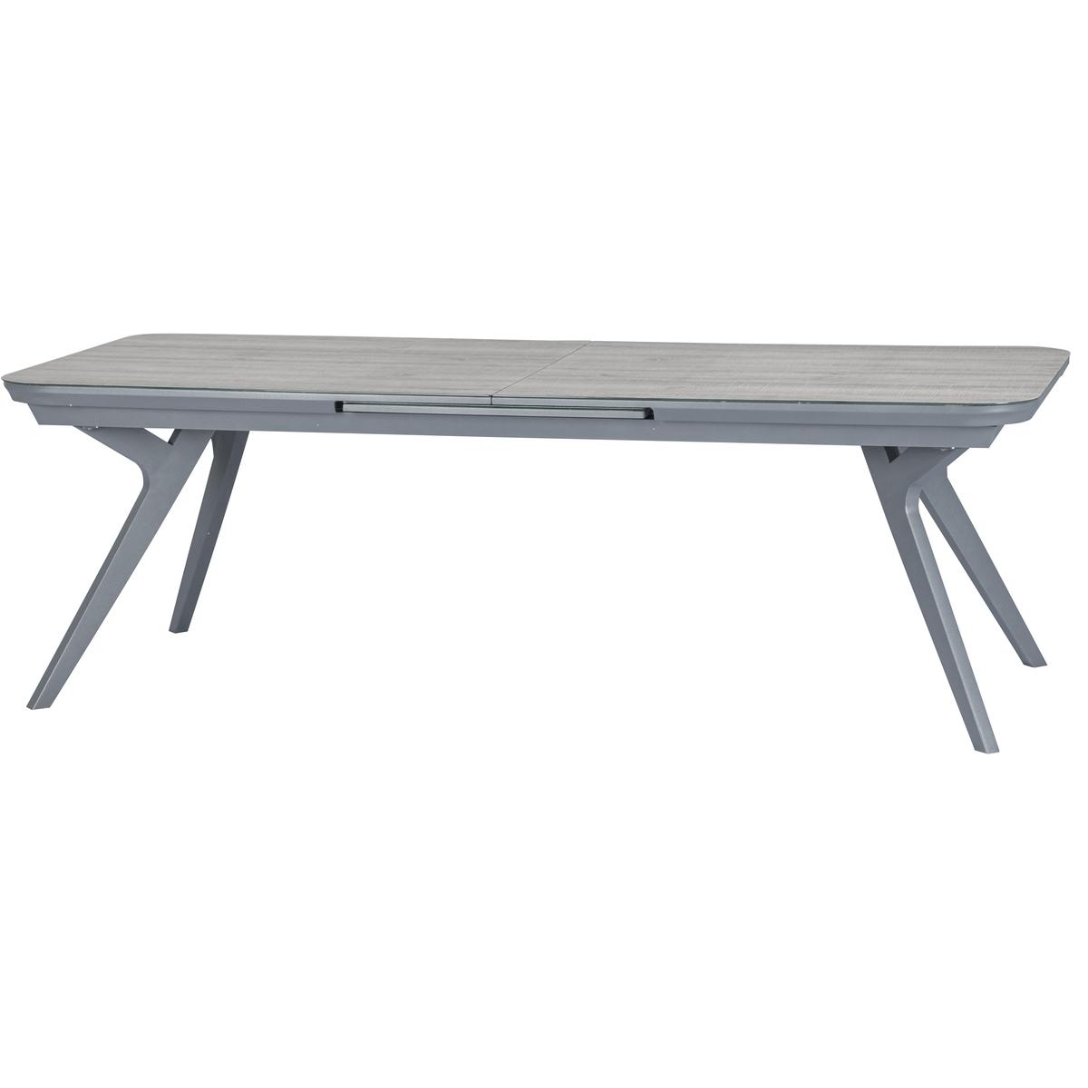 TABLE PULPY EXTENSIBLE VERRE PLUME QUARTZ 12 PLACES