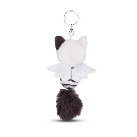 NICI Schlüsselanhänger Schutzkätzchen schwarz-weiß, 12 cm