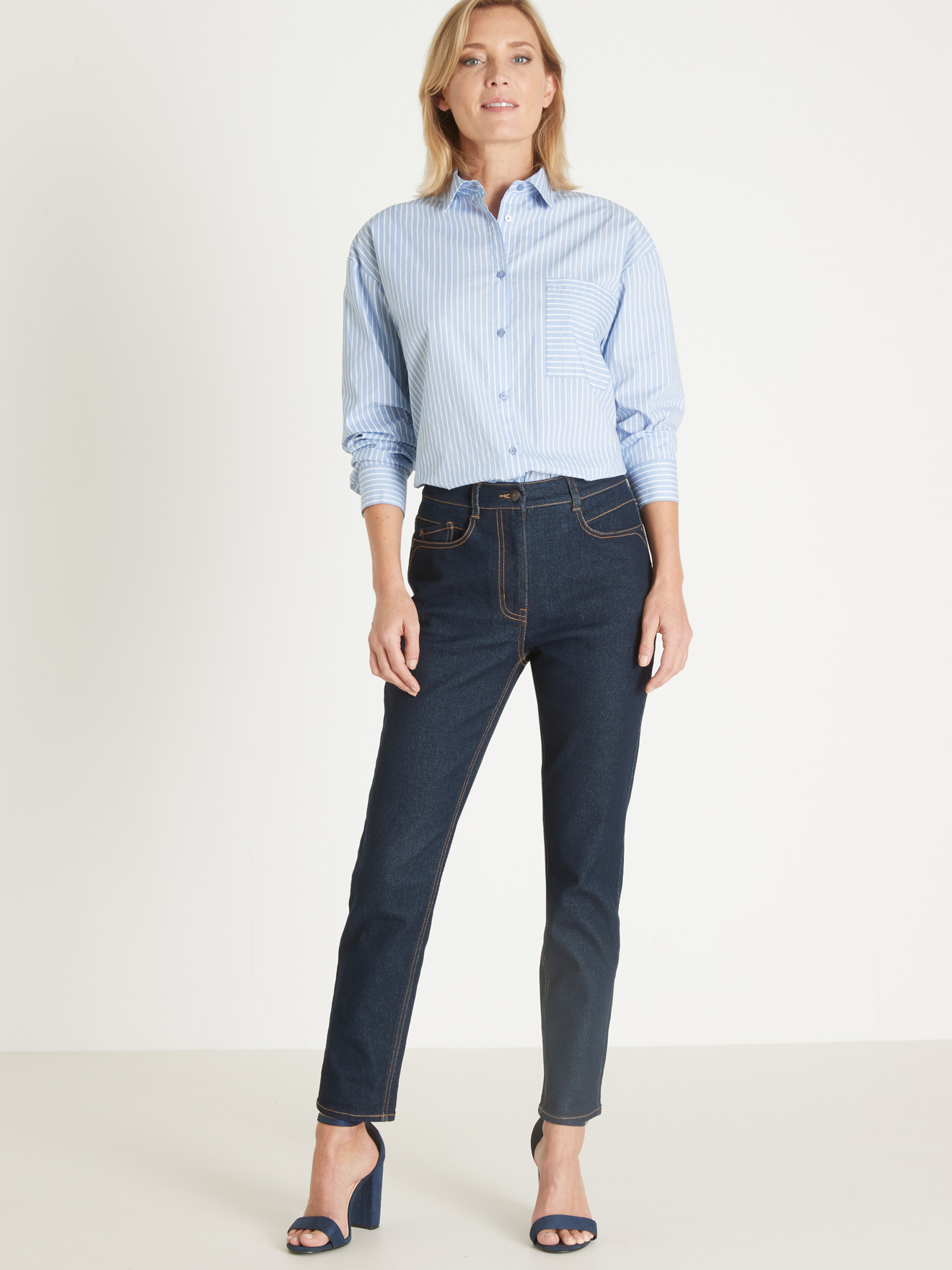 Jean 7/8ème taille haute