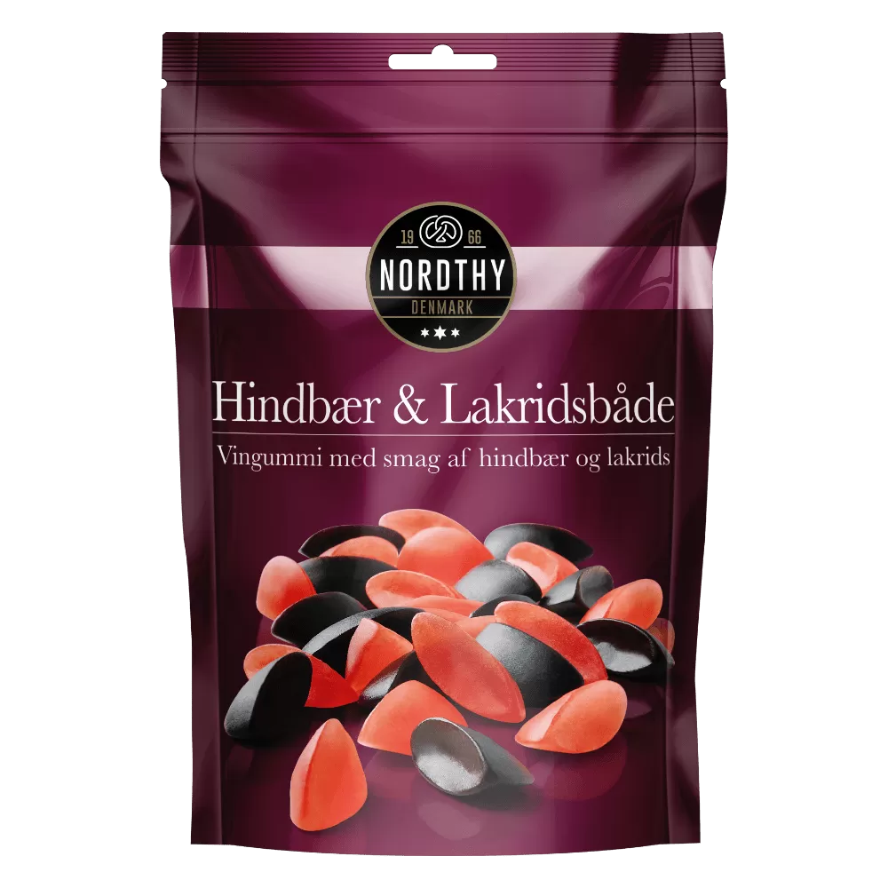 Nordthy Hindbær/Lakrids både - 145 g