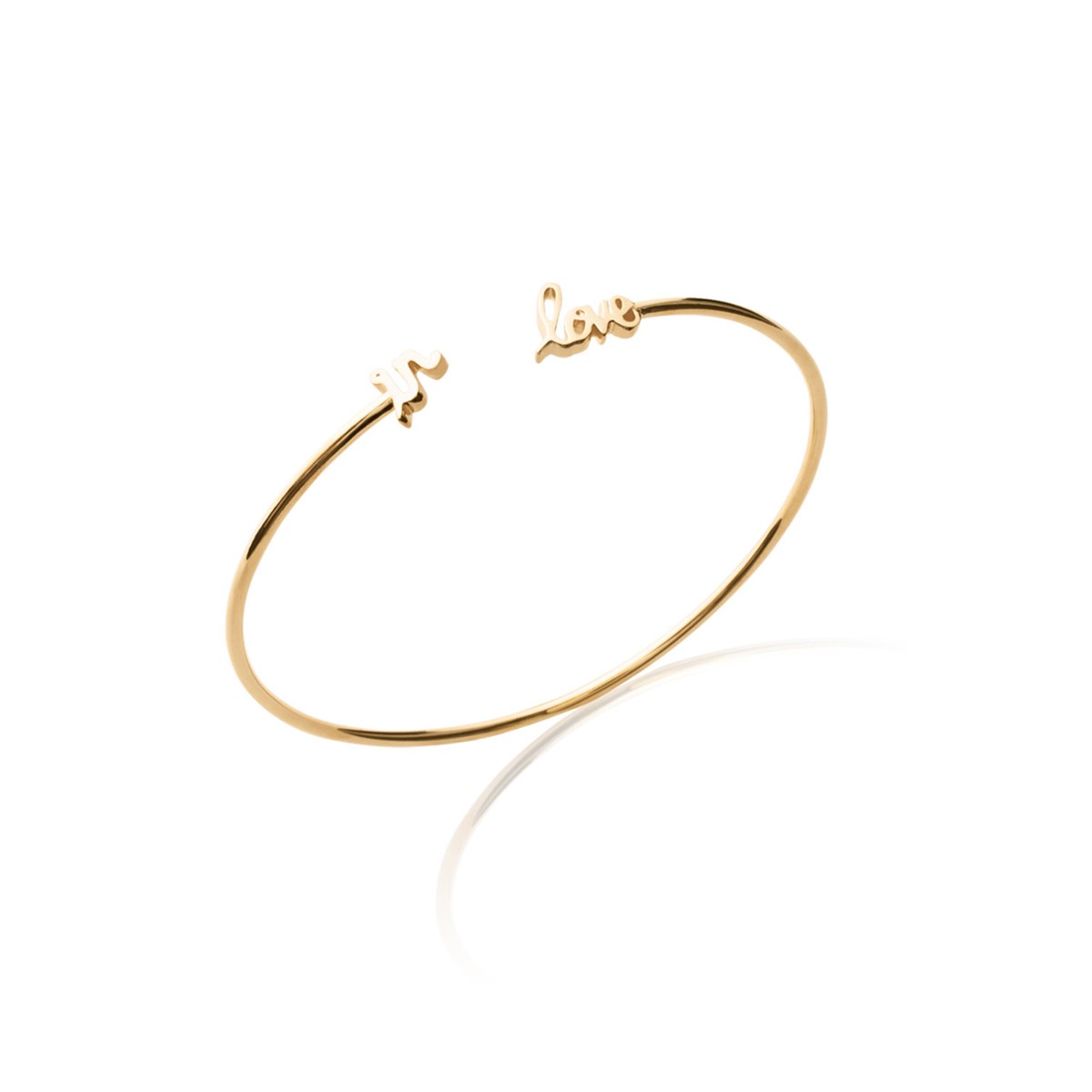 Bracelet jonc en argent ou plaqué or jaune IN LOVE - Lorenzo R
