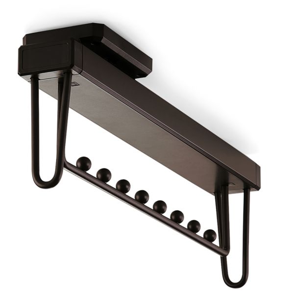 Emuca Varão Trombone Roupeiro, 445 mm, Fecho Suave, Aluminio, Moka - 6938713