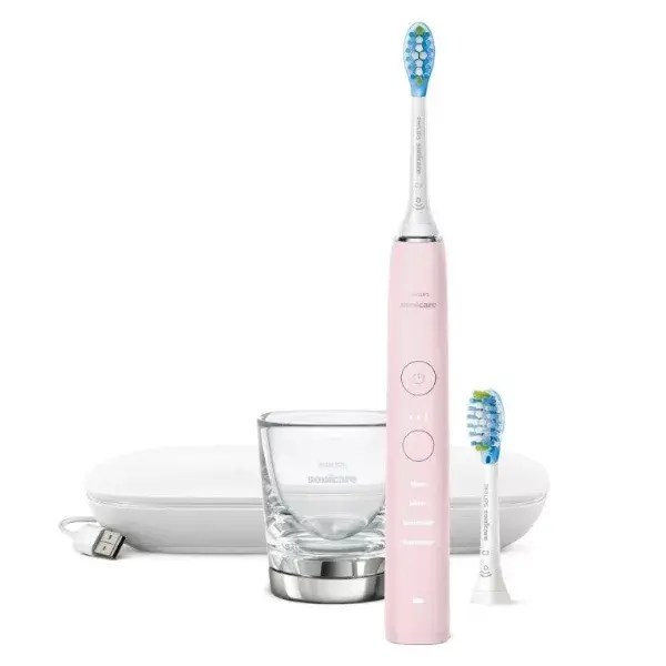 Escova de dentes elétrica recarregável Philips Sonicare DiamondClean Rosa Pó HX9911/29