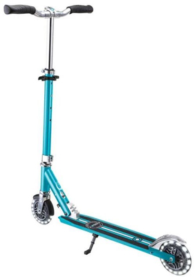 Globber Flow Element Lights Chrome Finish Sparkesykkel, Aqua Blue
