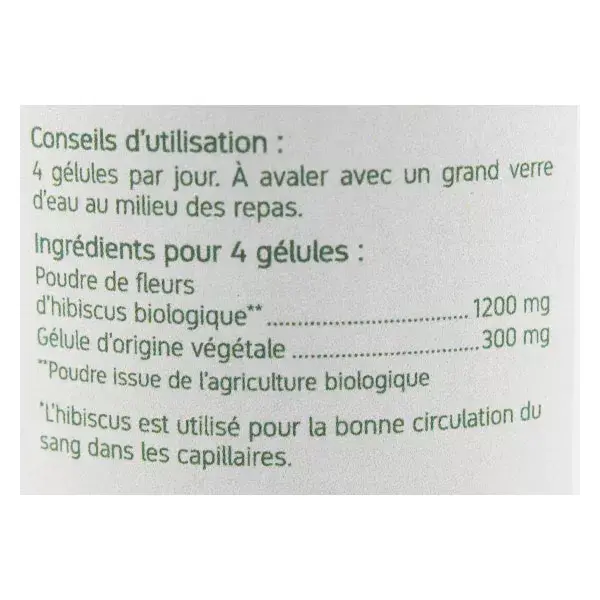Cápsulas Vegetais de Hibisco Orgânico Nat & Form 200