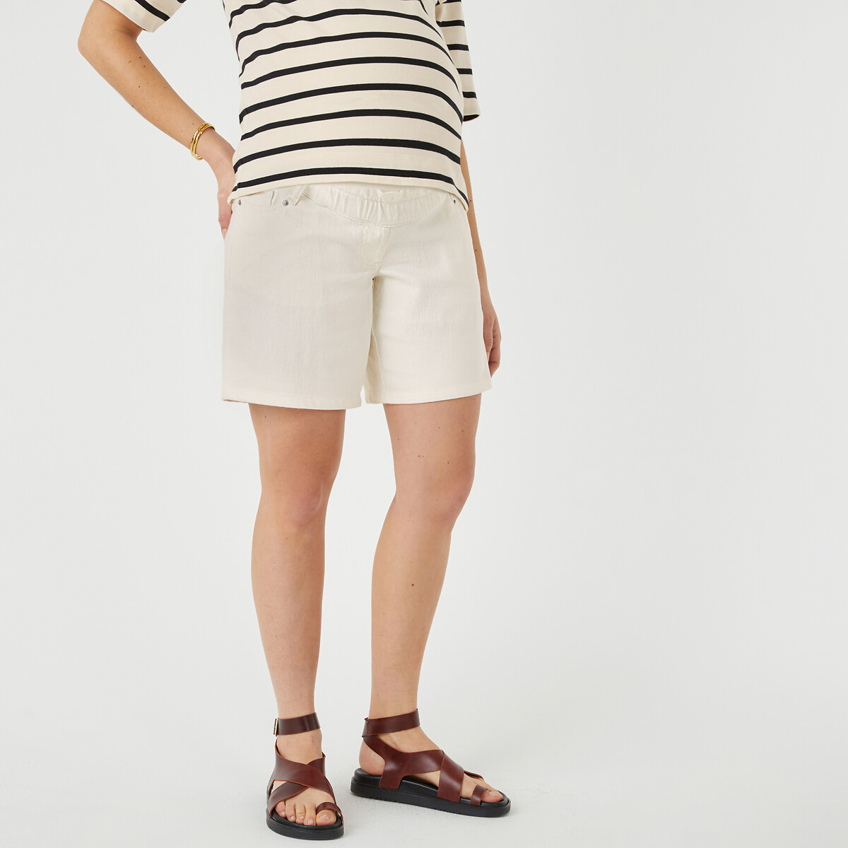 COLEÇÕES LA REDOUTE<br>Shorts de maternidade em jeans