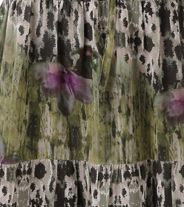 Aniston CASUAL Maxikleid mit Unterkleid,  mit Batik-Blüten im grafischen Druck - NEUE KOLLEKTION