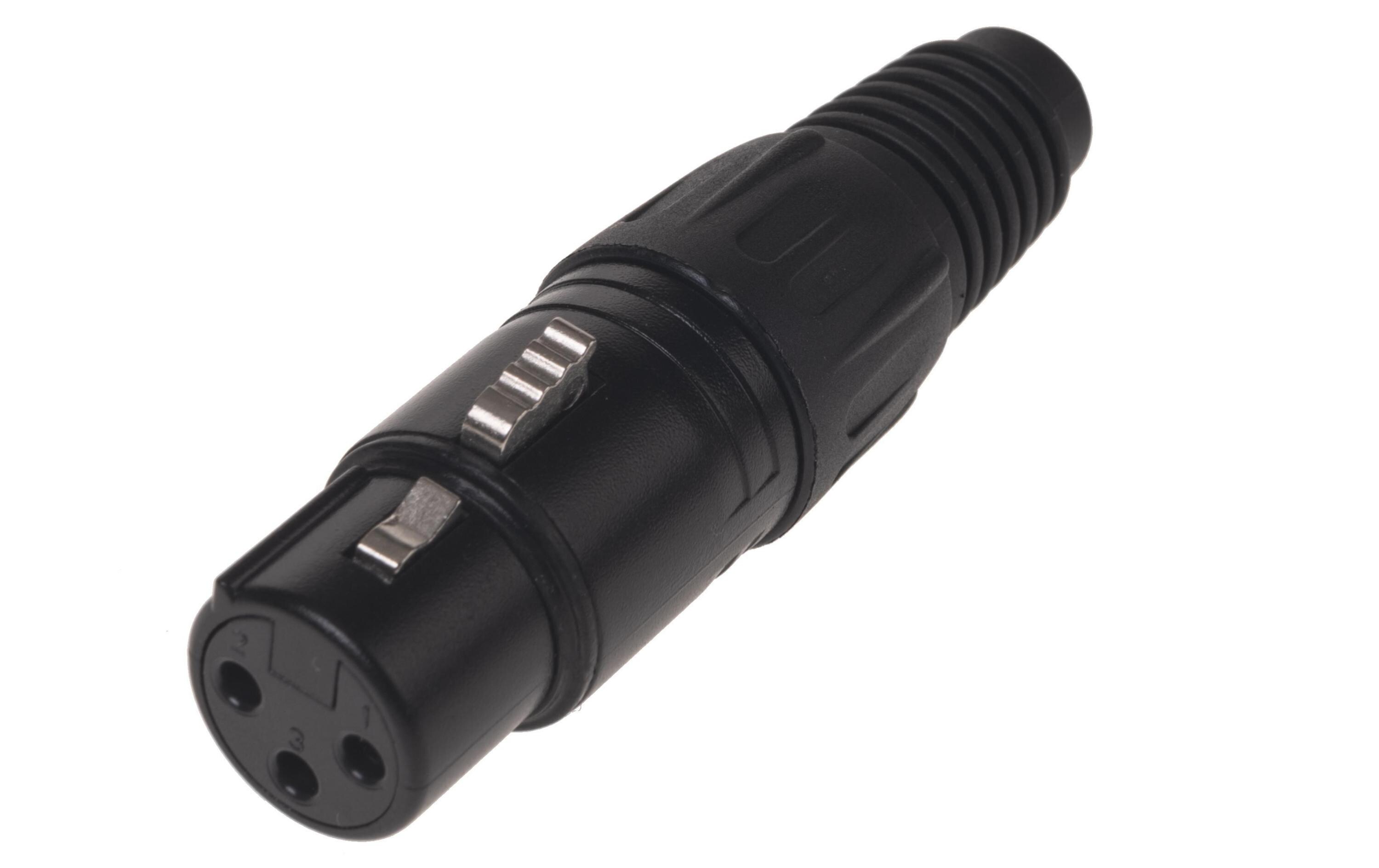 Stecker BC1001BK-F 3-Pol XLRf female Stecker schwarzHochwertiger und robuster Bemero XLR-Stecker