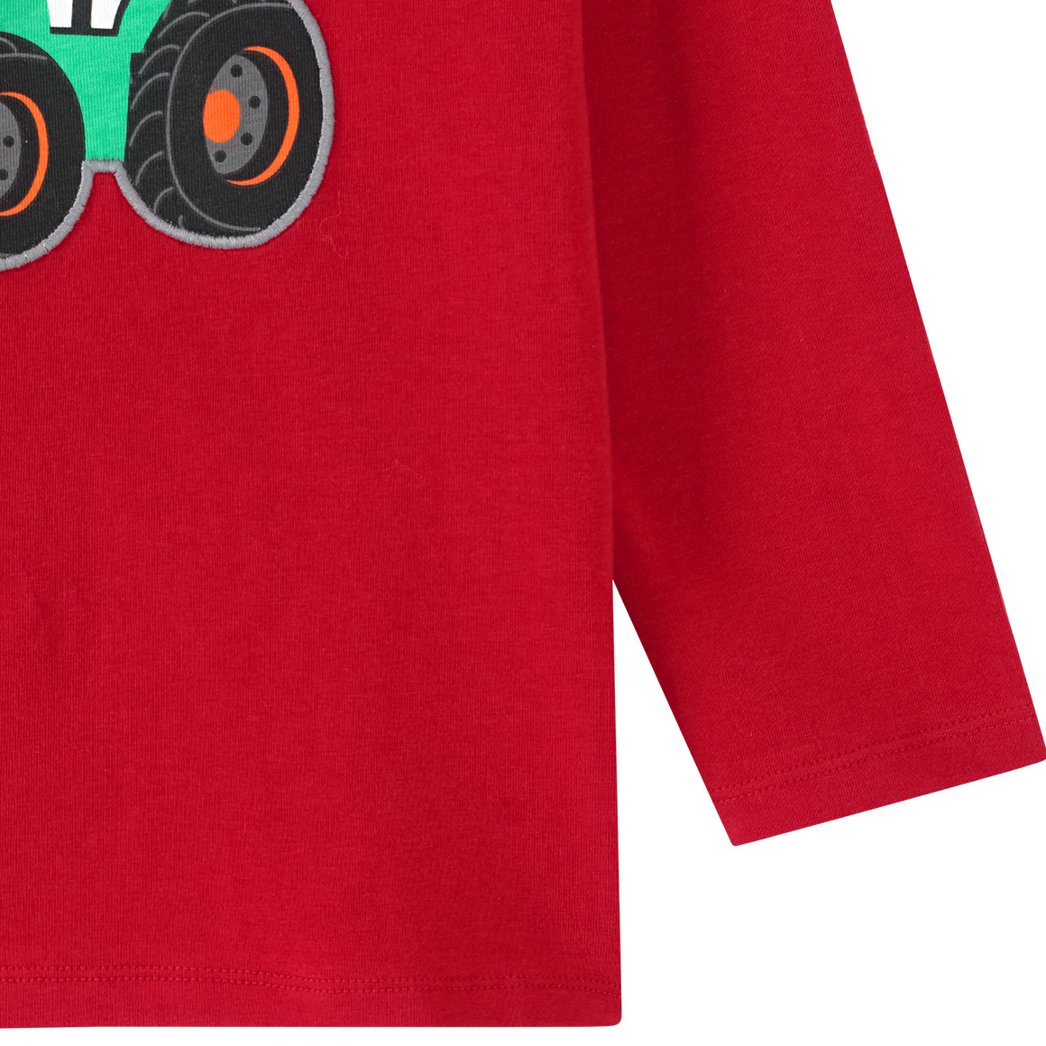 Topomini Baby Langarmshirt mit Traktor-Applikation dunkelrot