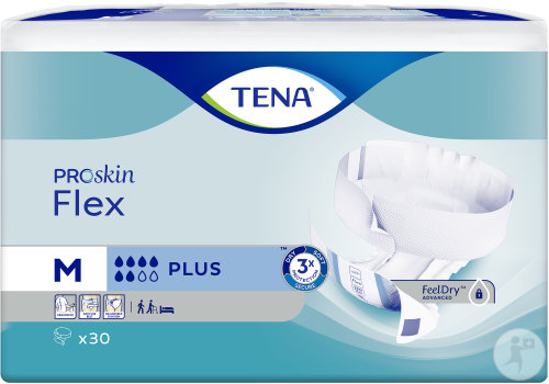 Tena Proskin Flex Plus Change Complet Absorbant Avec Ceinture Flexible Taille M 30 Pièces