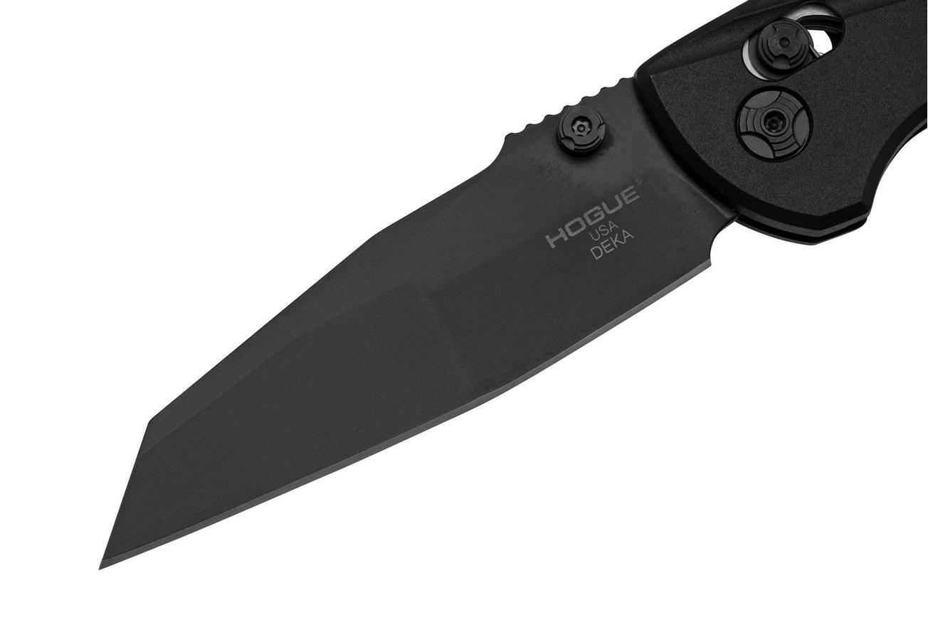 Hogue Deka 24266 Black Cerakote CPM-20CV Wharncliffe, Black G10, zakmes