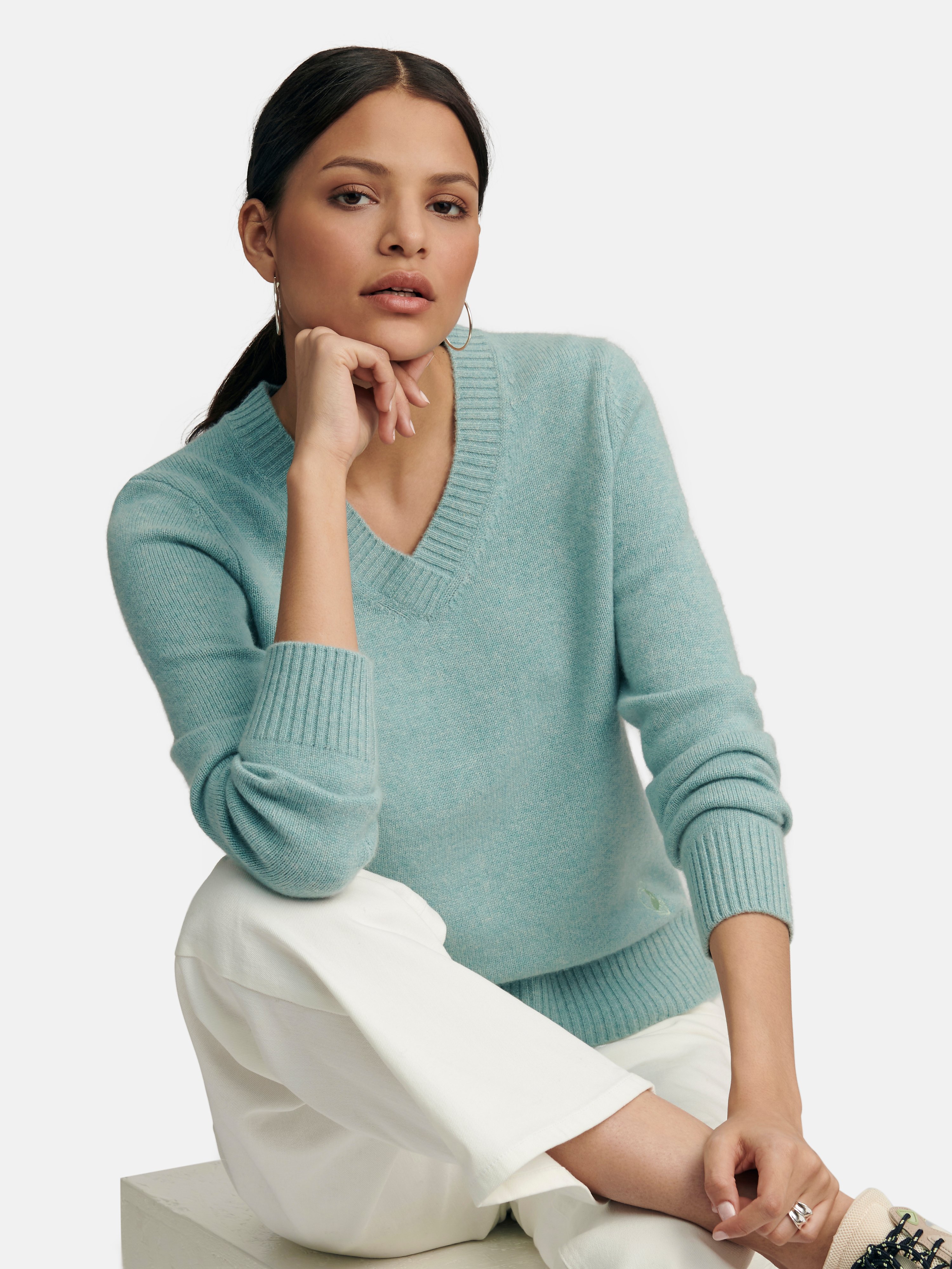 V-Pullover aus 100% Premium-Kaschmir