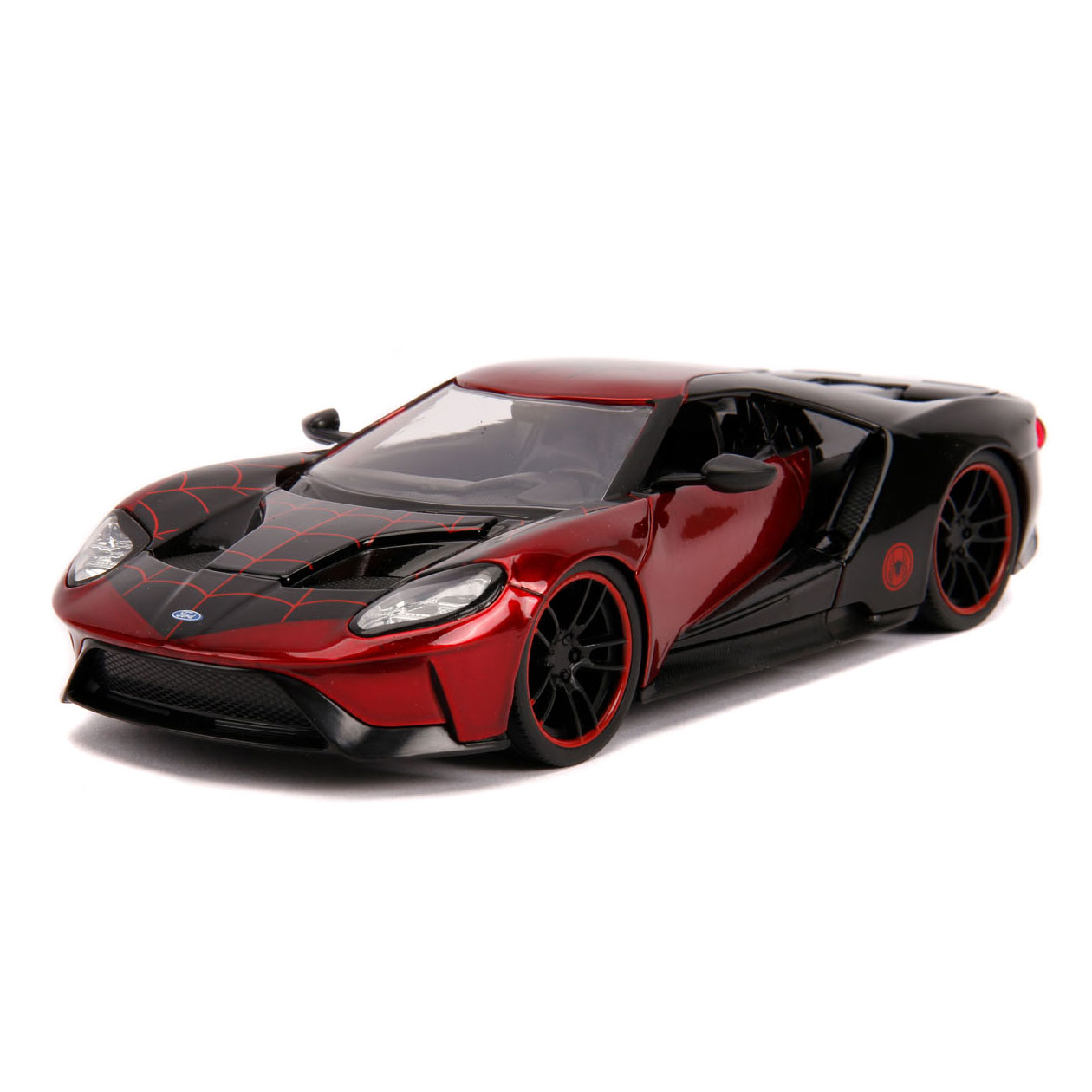 Jada Marvel Miles Morales Spiderman met 2017 Ford GT Auto 1:24