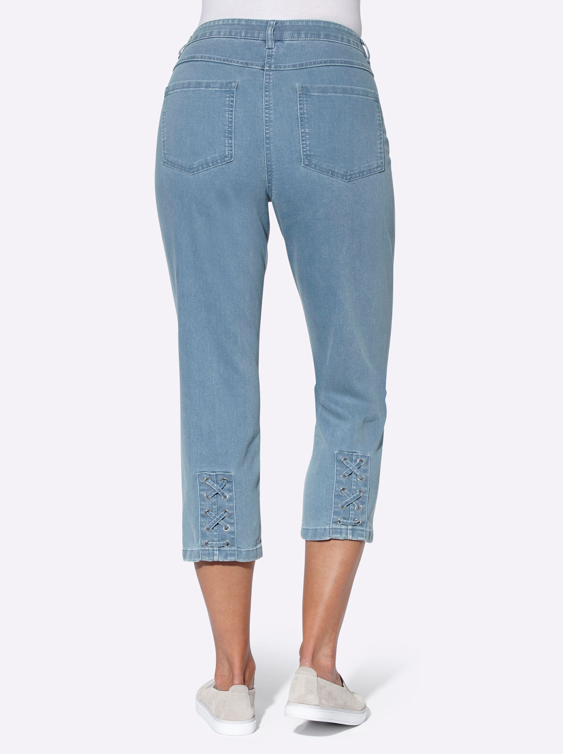 3/4-Jeans in blue-bleached