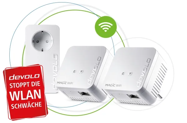 devolo Magic 1 WiFi mini - Multiroom Kit - bro - - HomeGrid - Wi-Fi - 2,4 GHz - kan sluttes til vægstik (pakke med 2)