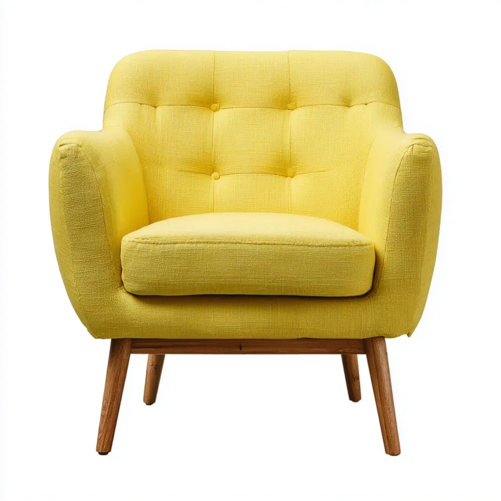 Sessel Stoffpolster 80x75x85 cm - Gelb - Retro Design