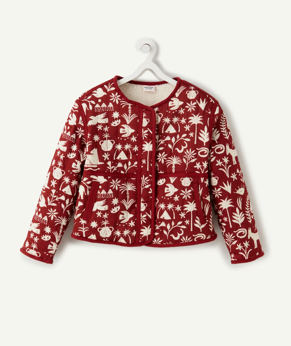 VESTE MATELASSÉE FILLE EN FIBRES RECYCLÉES IMPRIMÉ ÉGYPTIEN