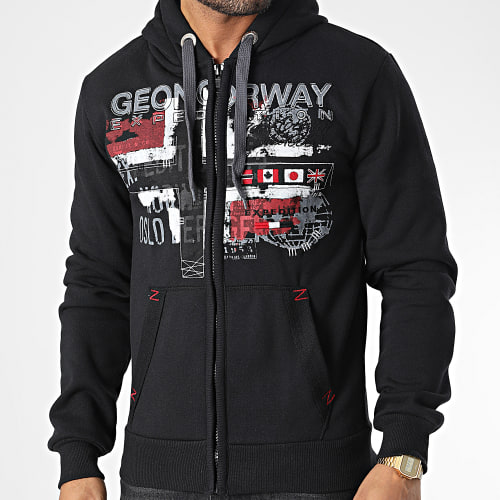 Sweat Zippé Capuche Getchup Noir