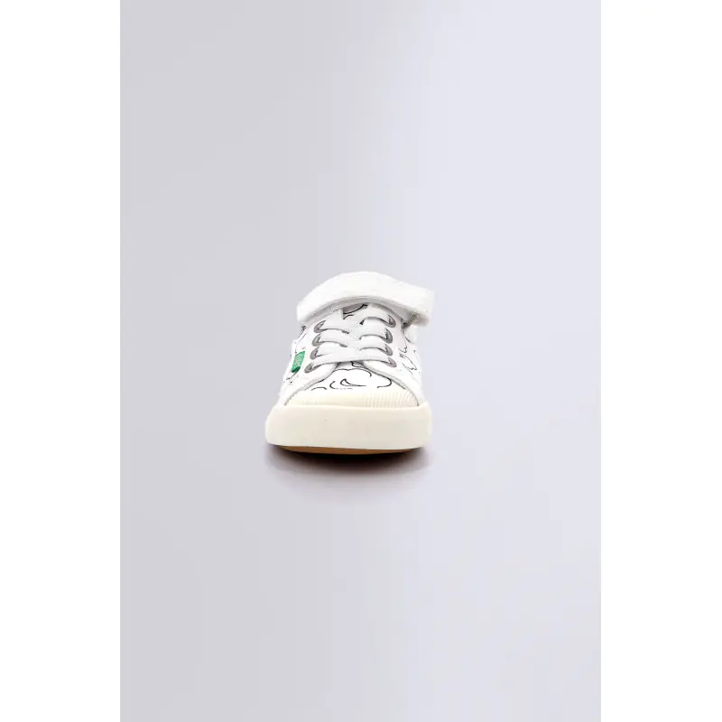 Kickgoldi Blanc imprime BASKETS BASSES Textile Fille