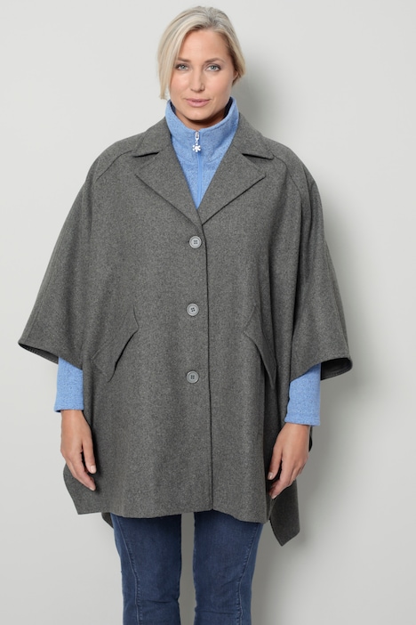 Cape, Straight Fit, meliertes Muster, 3/4-Ärmel