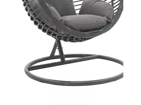 fauteuil suspendu balancelle de jardin carla métal coussin gris