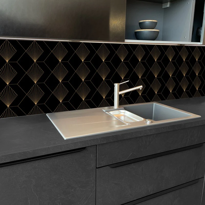 Crédence cuisine Fond de hotte ALU : L 90cm x H 70cm - GATSBY 99deco