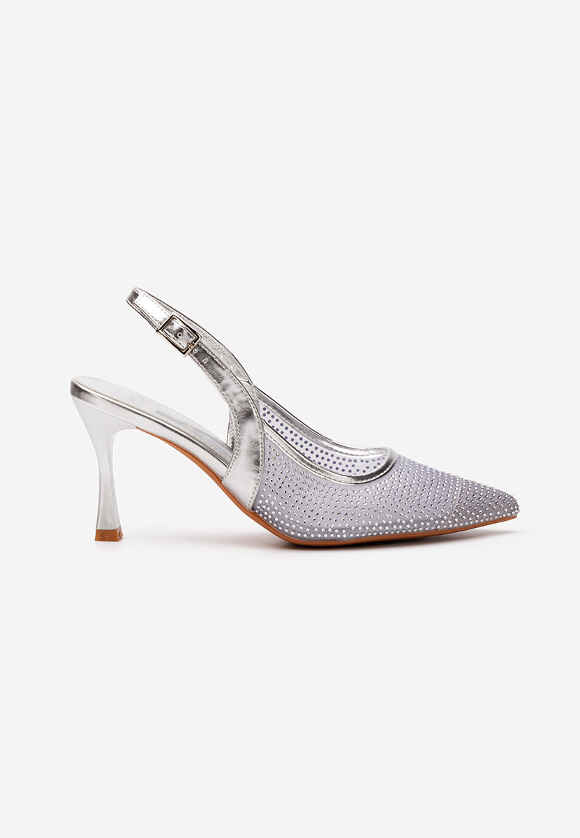 Chaussures à talon fin argent Carey