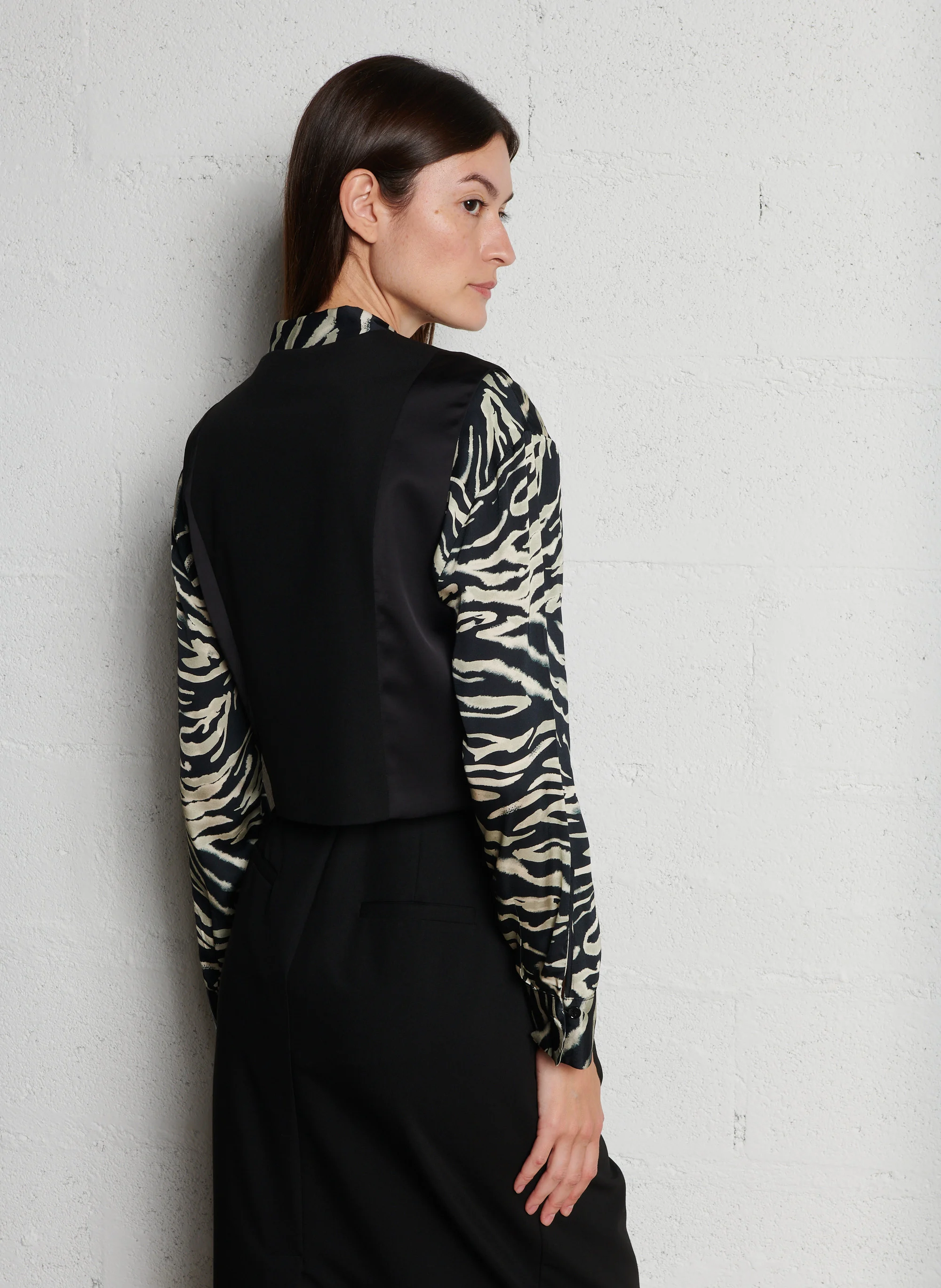 Gilet col V droit | Noir